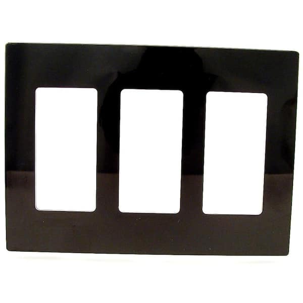 Leviton Black 3-Gang Decorator/Rocker Wall Plate (1-Pack)