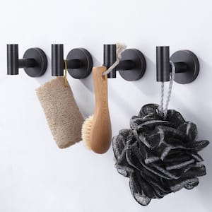 Stainless Steel Wall Mounted Round J-Hook Robe/Towel Hook with Rust Resistant in Oil Rubbed Bronze(4-Pack)