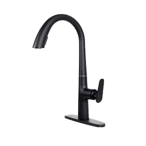 Touchless Sensor Single Handle Pull Down Sprayer Kitchen Faucet in Matte Black