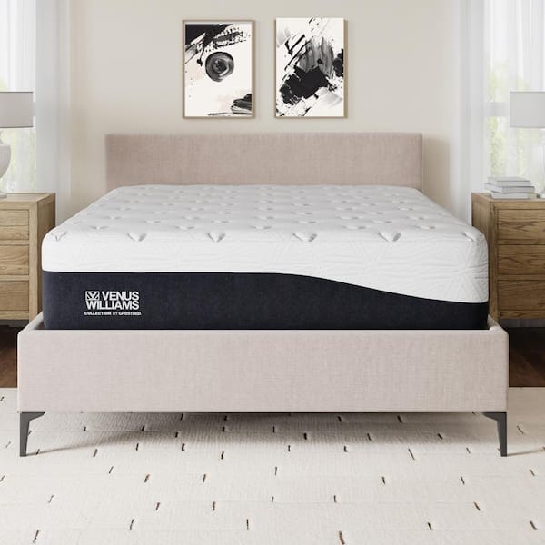 GHOSTBED Love by Venus Williams Queen Plush 14in Gel Memory Foam and Spring Hybrid Mattress in a Box