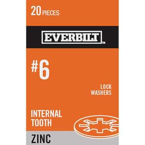 #6 Zinc-Plated Steel Internal Tooth Lock Washers (20-Pack)