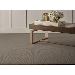 Panorama Tweed - Driftwood - Brown 12 ft. 36 oz. Wool Loop Installed Carpet