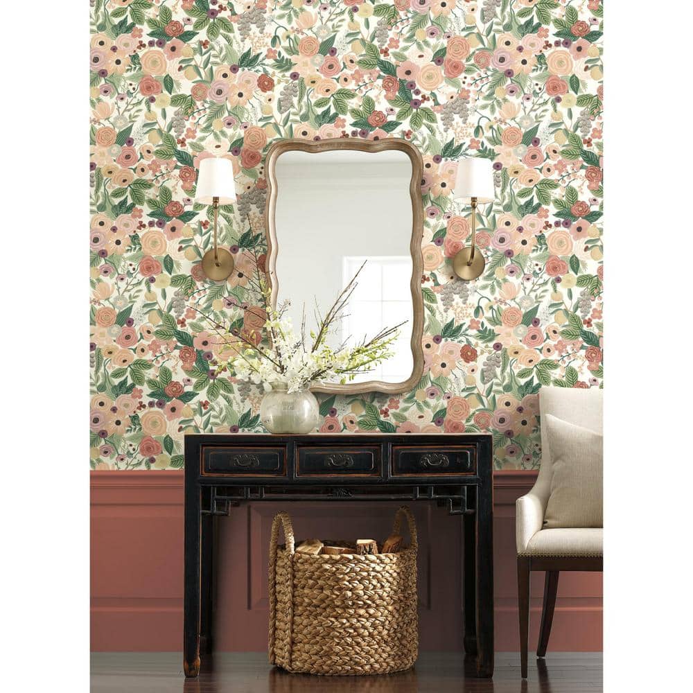 Floral Garden Party Self-Adhesive Peel and Stick Wallpaper Roll