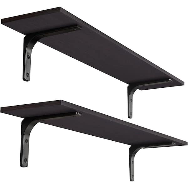 Unbranded 39.4 in. W x 7.9 in. D Espresso Floating Shelves Decorative Wall Shelf