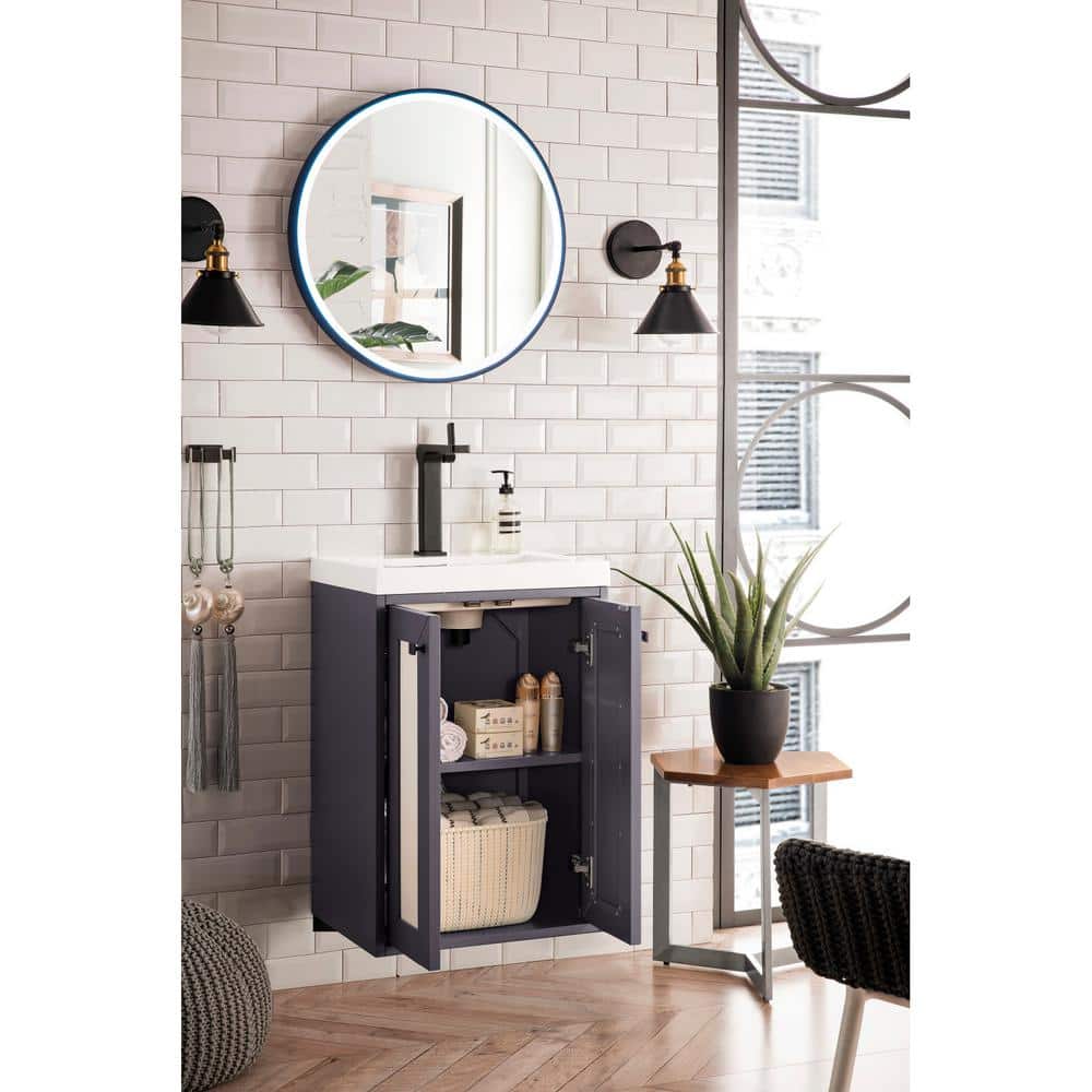 Chianti 20'' Mineral Grey Wall-Mount Vanity with Composite Top