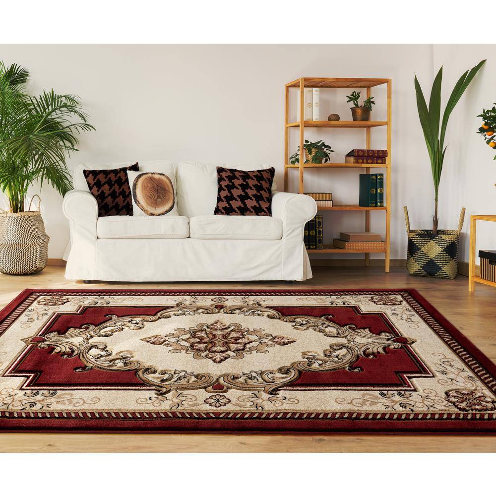 Bristol Fallon 2' x 3' Burgundy Medallion Synthetic Rug