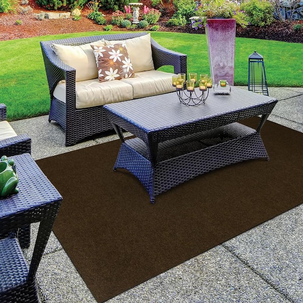 Foss Hobnail Chocolate 6 ft. x 8 ft. Indoor/Outdoor Area Rug
