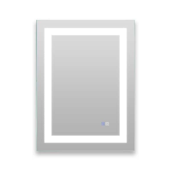 Unbranded 24 in. W x 32 in. H Rectangular Frameless Anti-Fog Wall-mounted Bathroom Vanity Mirror in Silver