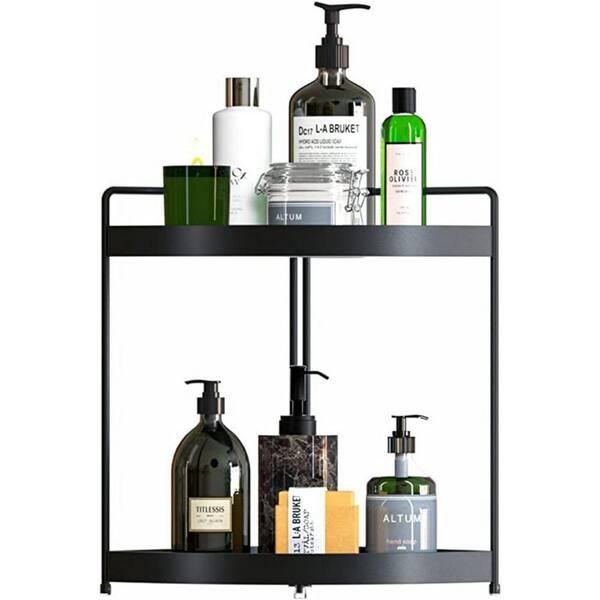 2-Tier Corner Bathroom Counter Organizer, Bathroom Countertop Perfume Tray  and V