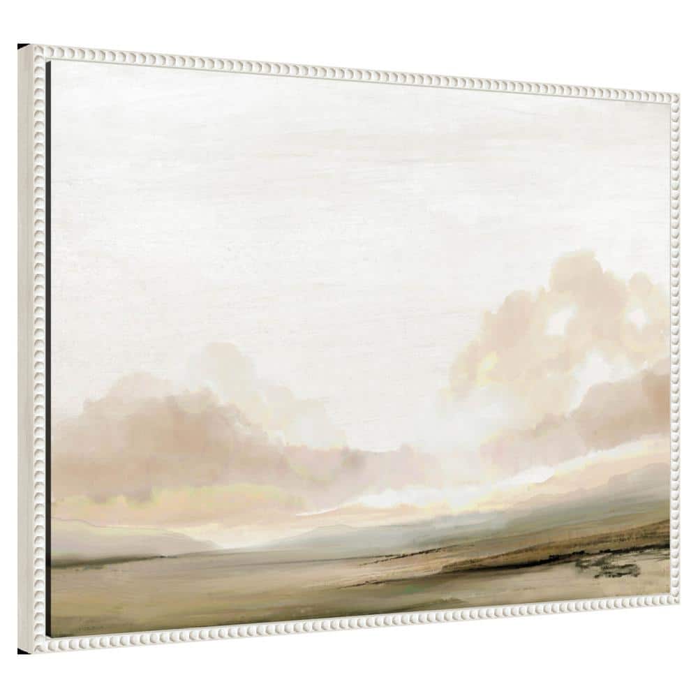 Southern Landscape Abstract Canvas Wall Art with White Beaded Frame