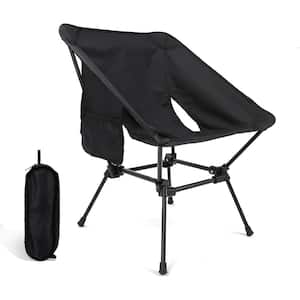 Black Aluminum Frame Lightweight, Compact, and Folding Camping Chair with Storage Bag