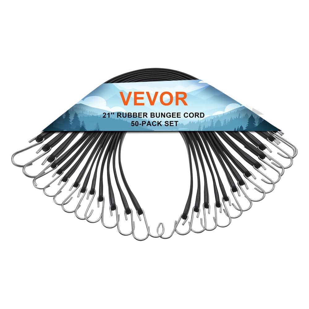 50 Piece Flat Bungee Cord, 19.8 mm Heavy Duty Bungee Straps with Steel S-Hooks, 21 in. Elastic Bungee Rope for Cargo price history on PriceWatchPro