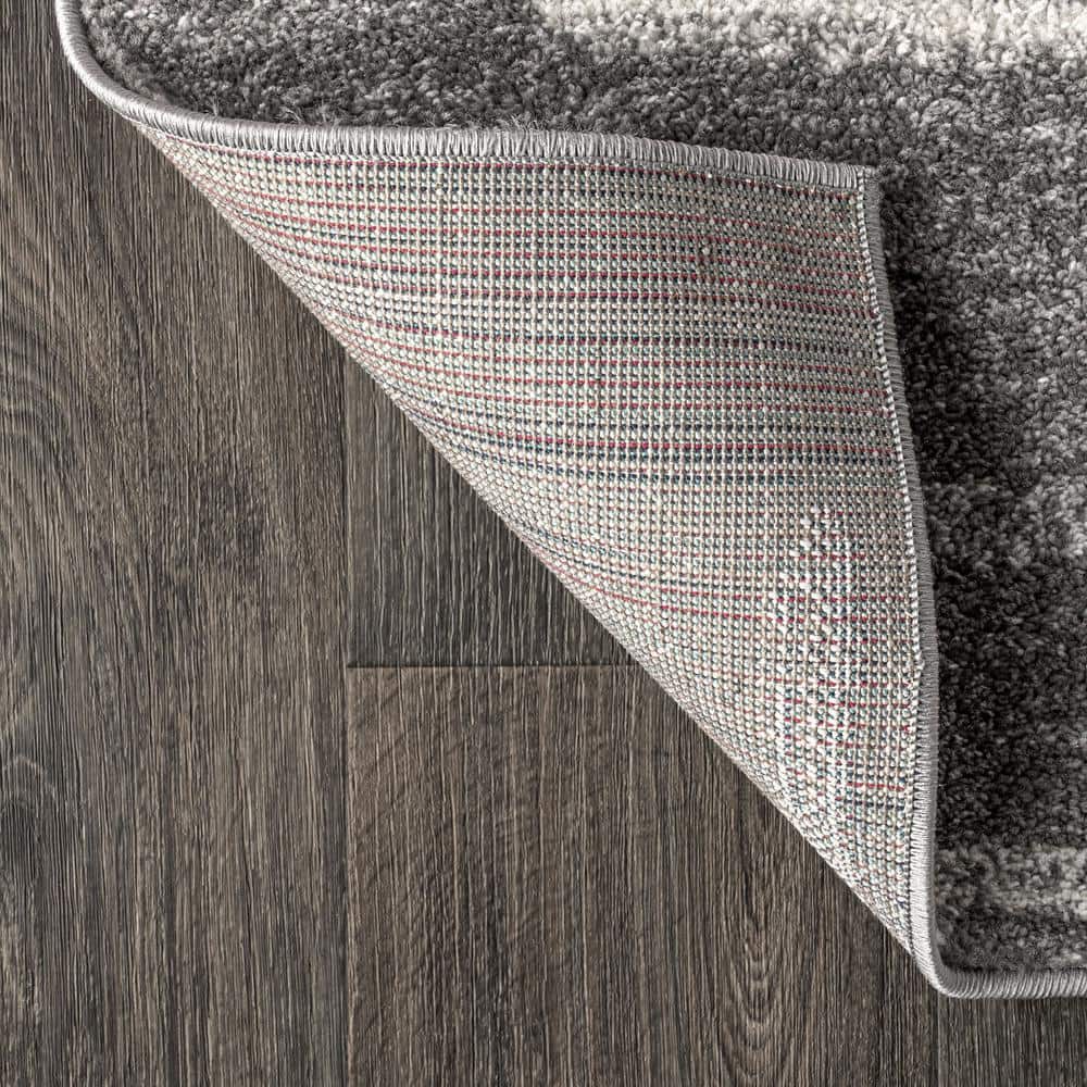 Modern Moroccan-Inspired Gray Stripe Synthetic Area Rug - 3' x 5'