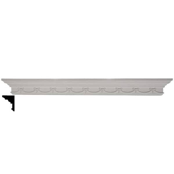 Ekena Millwork 4-1/8 in. x 48 in. x 4-3/8 in. Polyurethane Versailles Shelf