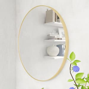 32 in. x 32 in. Modern Framed Wall Circle Mirror Large Round Gold Farmhouse Circular Mirror for Wall Decor