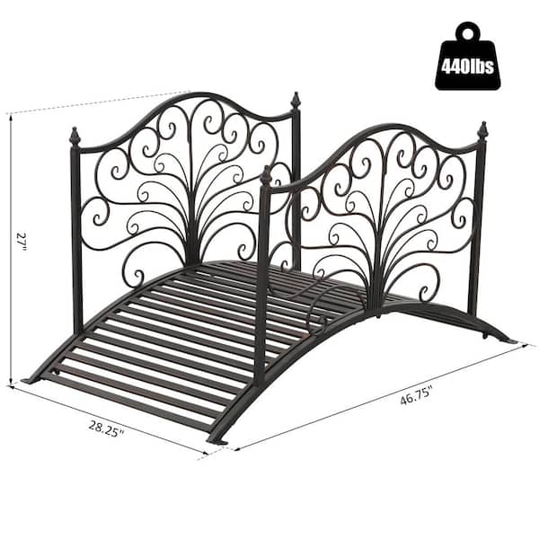 【US11(21.5)】WITH  BRIDGES Outsunny 46.75 in. x 28.25 in. x 27 in. Metal Arched Decorative