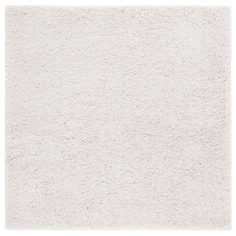 Luxe Shag 6 ft. x 6 ft. White Solid Square Area Rug price history on PriceWatchPro