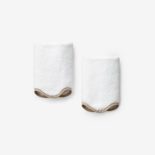 Company Cotton Scallop Beige Cotton Single Wash Cloth