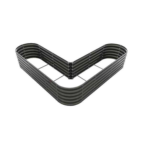 Grey 81 in. x 81 in. x 18 in. Heart-Shaped Anti-Rust Galvanized Metal Raised Garden Bed