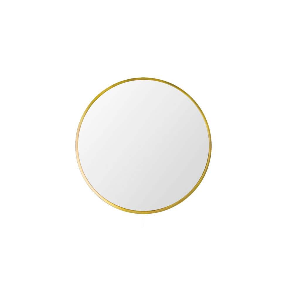 28 in. W x 28 in. H Round Framed for Wall Bathroom Vanity Mirror in Gold