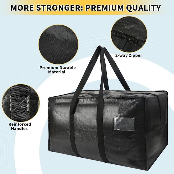 Anqtovp Black Waterproof Extra Large Moving Storage Bags Heavy