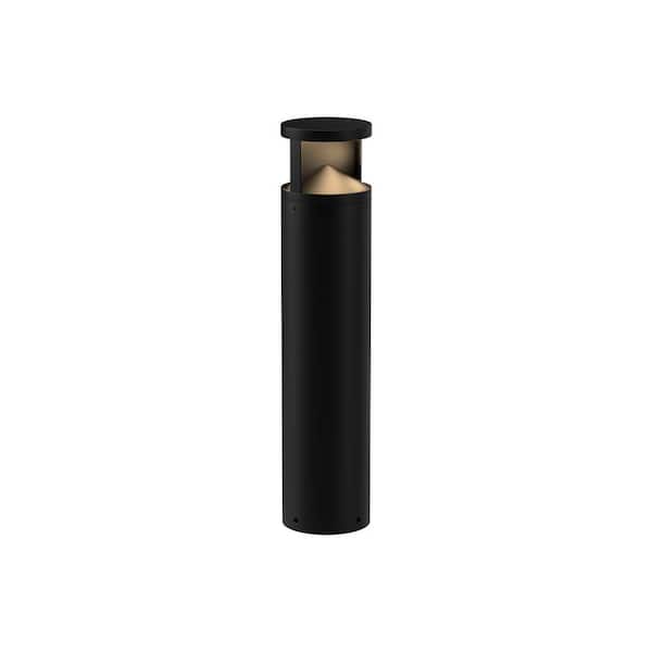 Dover 29 in. 1-Light 24-Watt Black 120-Volt 2500 Lumens Hardwired Integrated LED Exterior Landscape Bollard