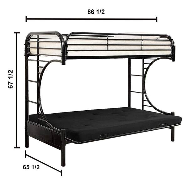 William S Home Furnishing Black Opal, Metal Bunk Bed Frame With Futon Instructions