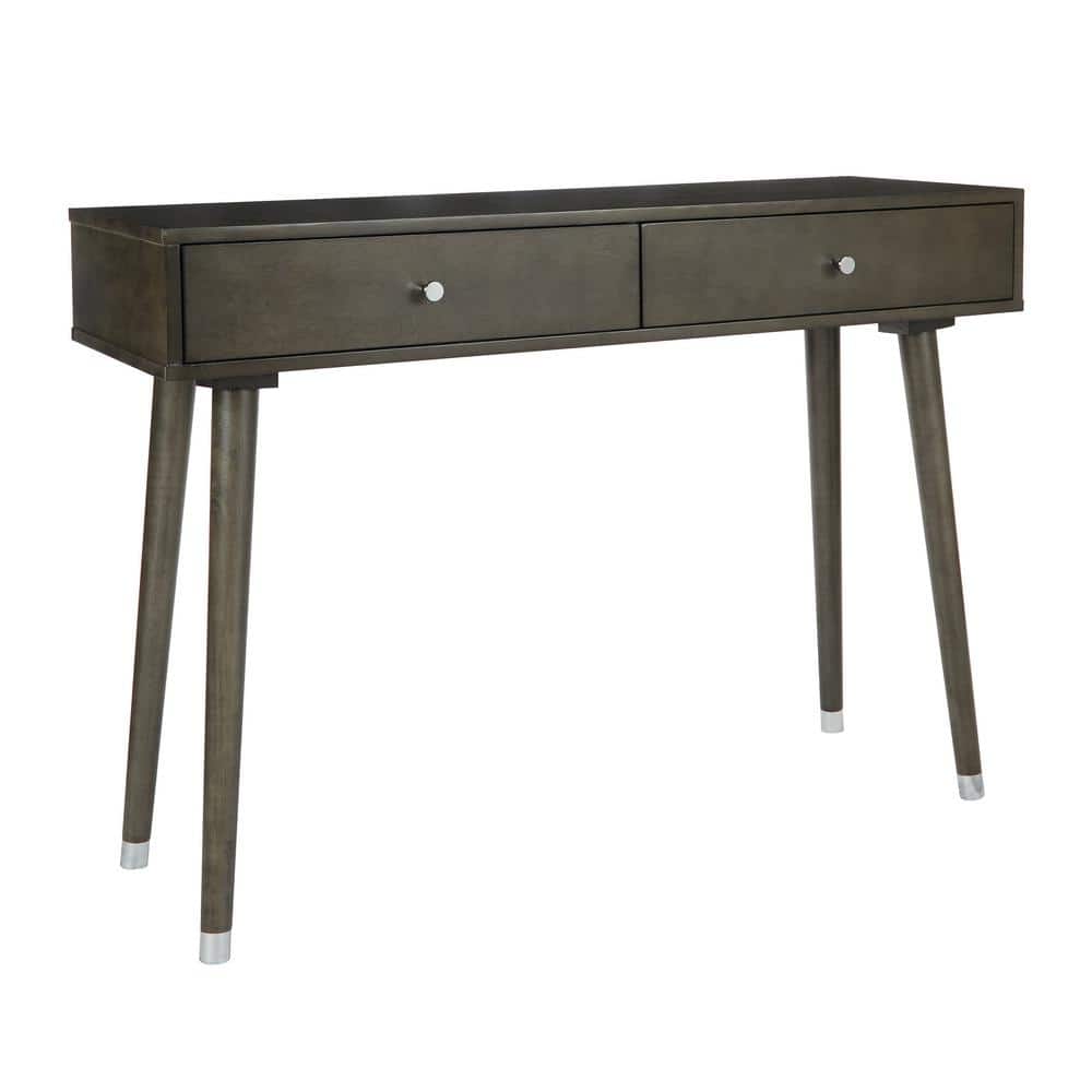 Cupertino Dark Wood and Steel Console Table with Storage
