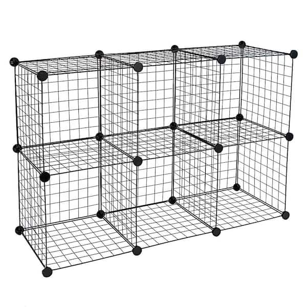 1 Gal. Wire Storage Cubes 6-Cube Metal Grid Organizer