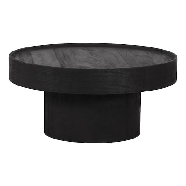 ZUO Watson 28.0 in. Black Round Mango Wood Coffee Table