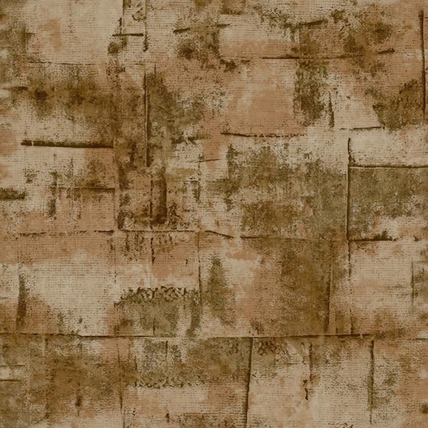 Unbranded Italian Textures 2 Brown/Beige Block Texture Vinyl on Non-Woven Non-Pasted Wallpaper Roll (Covers 57.75 sq.ft.)