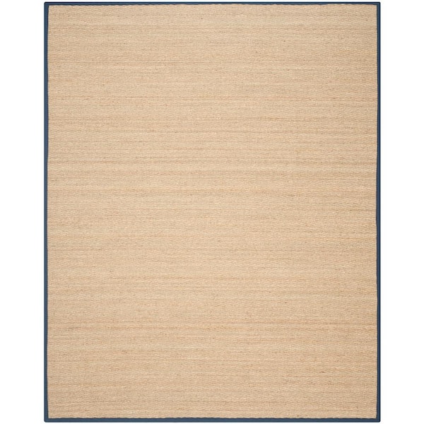 SAFAVIEH Natural Fiber Beige/Blue 8 ft. x 10 ft. Border Area Rug