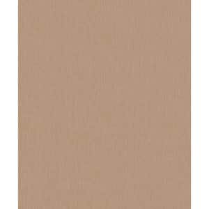 Plain Linen Texture Effect Creamy Brown Matte Finish Vinyl on Non-Woven Non-Pasted Wallpaper Roll