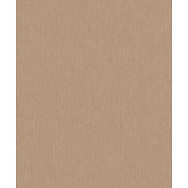 Unbranded Plain Linen Texture Effect Creamy Brown Matte Finish Vinyl on Non-Woven Non-Pasted Wallpaper Roll