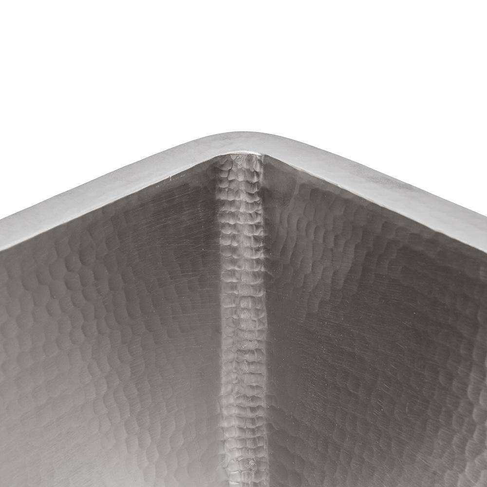 15" Square Hammered Nickel Bar/Prep Sink