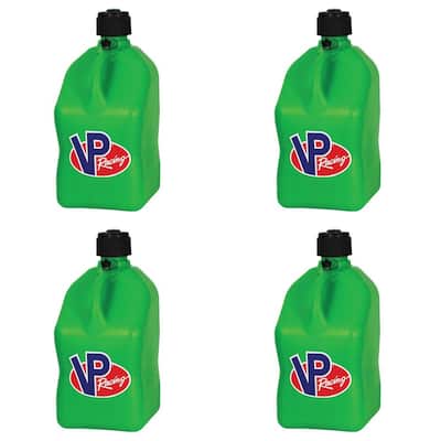 VP Racing 5 Gal. Motorsport Racing Liquid Utility Jug Can, Green (4-Pack)