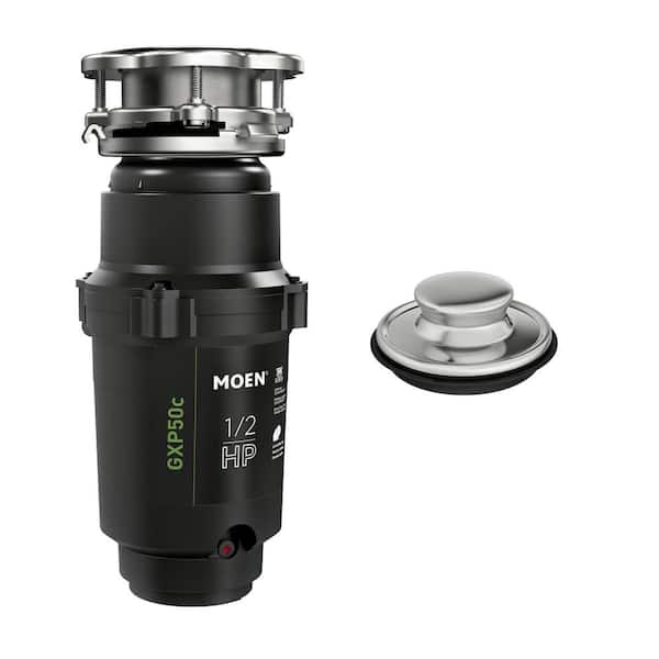 MOEN GXP50C-KIT02 Prep 1/2 HP Continuous Feed Garbage Disposal including Stainless Drain Stopper - 1