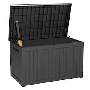 230 Gal. Black Deck Box Waterproof Resin Large Outdoor Storgae Box for Patio Garden