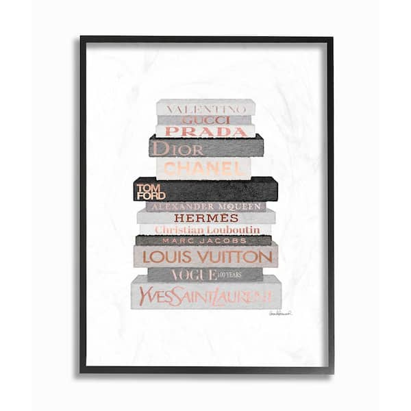 Stupell Industries 24 in. x 30 in. Neutral Grey and Rose Gold Fashion  Bookstack by Amanda Greenwood Framed Wall Art agp-183_fr_24x30 - The Home  Depot