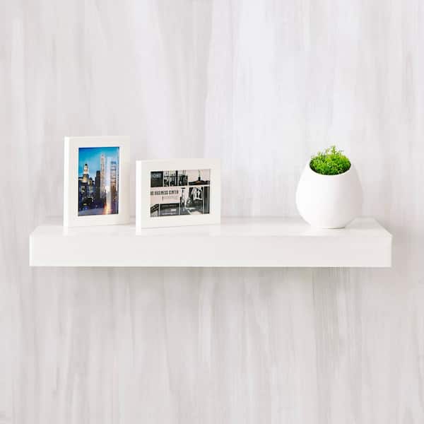 Way Basics Ravello 24 in. x 2 in. zBoard Paperboard Wall Shelf Decorative Floating Shelf in Natural White
