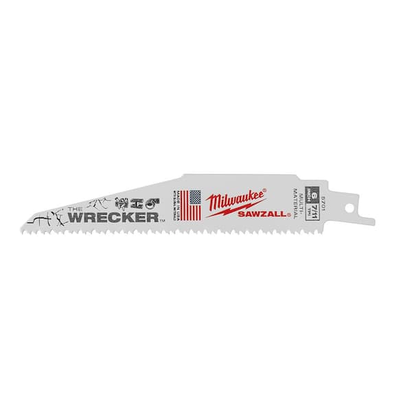 Milwaukee 6 in. 7/11 Teeth per in. Wrecker Demolition Multi-Material Cutting Sawzall Reciprocating Saw Blades (100 Pack)