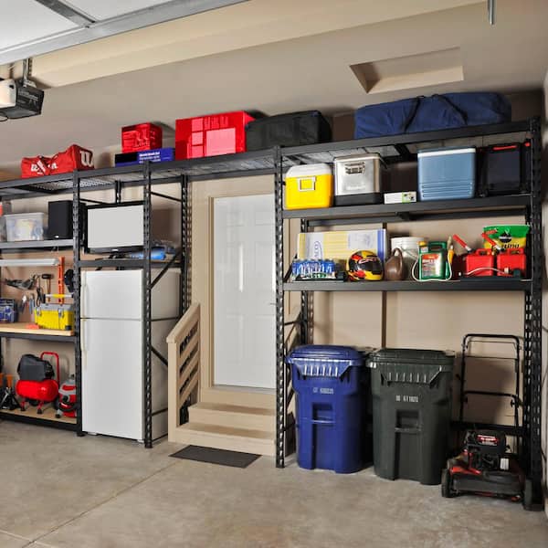 LISSIMO 33.7in. H x 34in. W x 18in. D Garage Shelving 3 Tier Metal Garage Storage  Shelves Adjustable Shelves for Garage Basement RDBZW2022114B - The Home  Depot