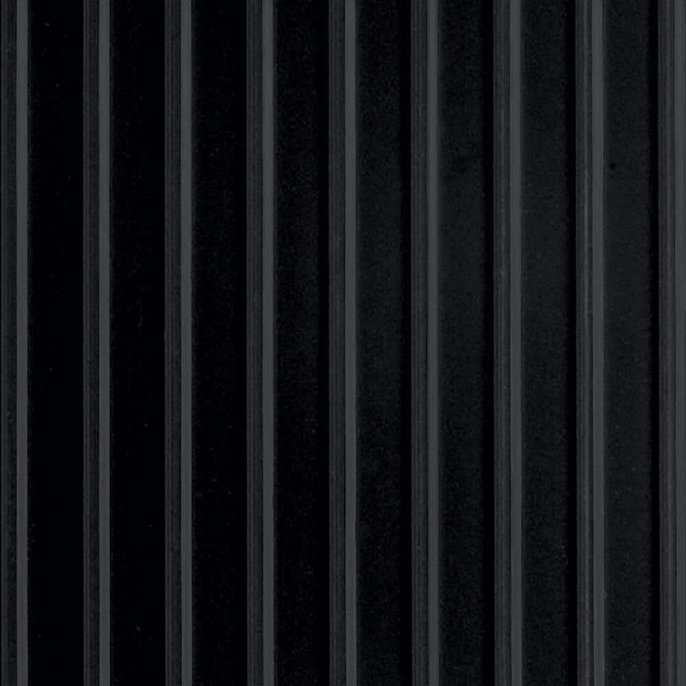 Midnight Black Ribbed PVC Garage Flooring Roll, 8.5 ft x 22 ft