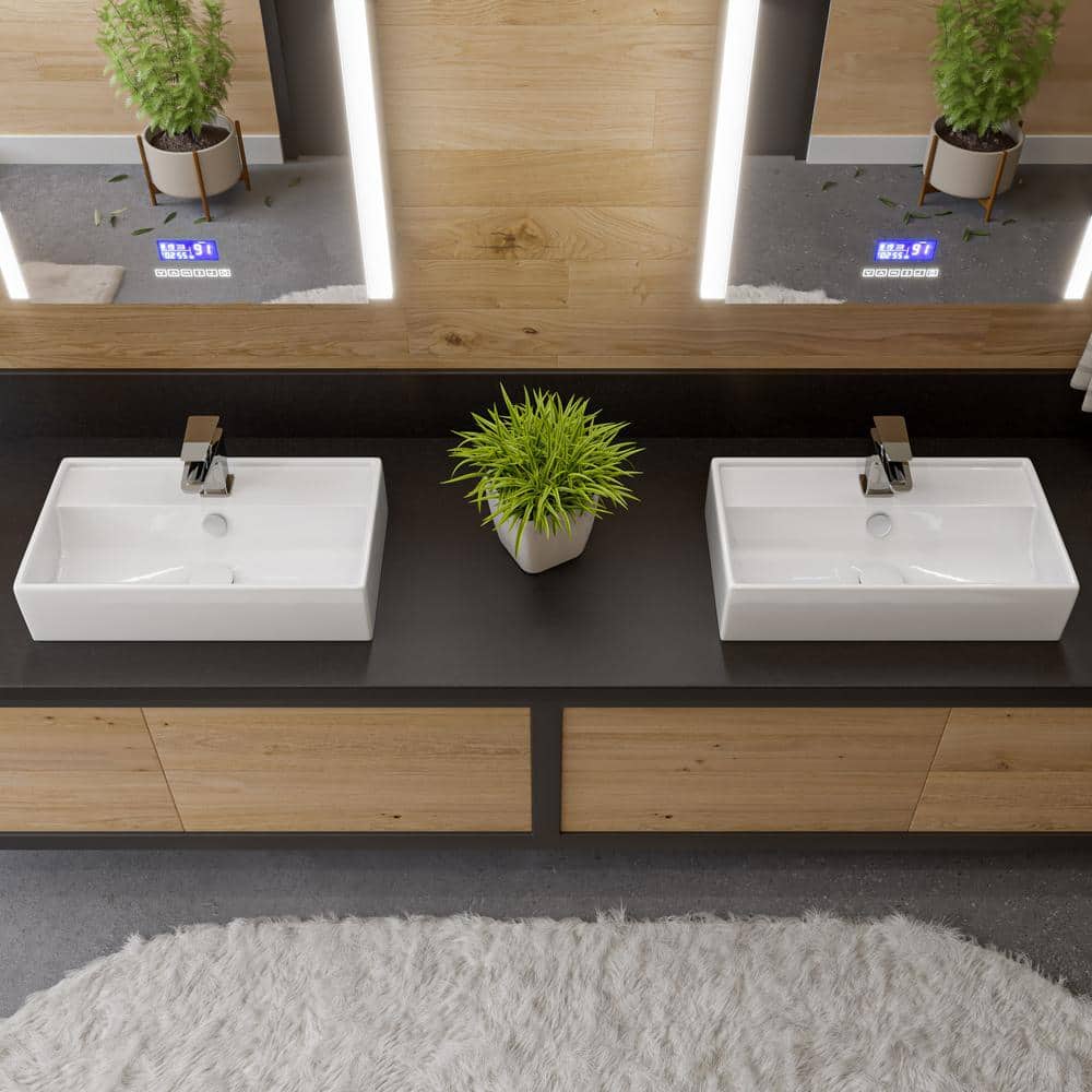 White Ceramic and Brass Mushroom Pop-Up Drain for Sinks