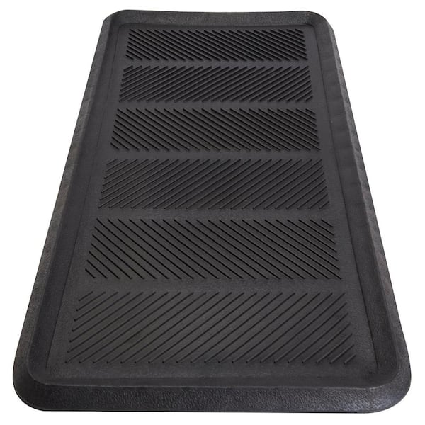 Envelor Home and Garden Rubber Snow Boot Tray All Weather Shoe Tray 16 x 30 Inches - 2 Pack, Size: 16 x 30 Inches, Black