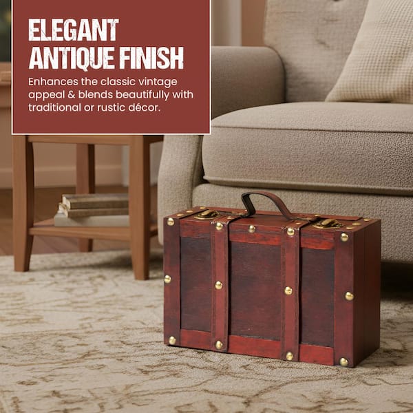 Vintiquewise Wooden Vintage Luggage Trunks - Antique Carry on