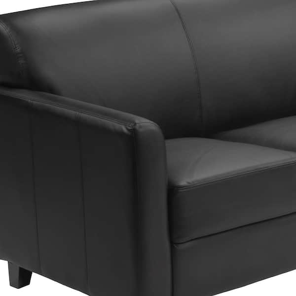 Black leather 4 online seater sofa