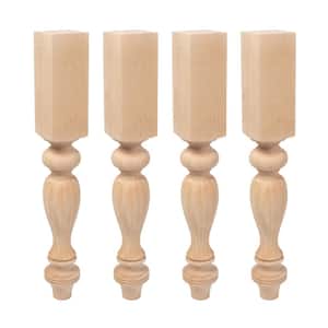 35.25 in. x 5 in. Unfinished Solid North American Hard Maple French Kitchen Island Leg (4-Pack)