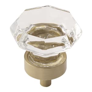 Traditional Classics 1-5/16 in. (33mm) Traditional Clear/Golden Champagne Geometric Cabinet Knob
