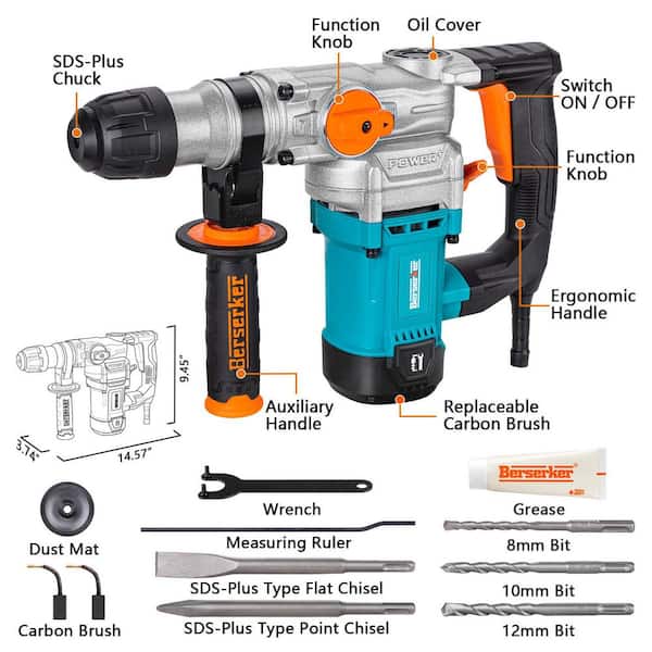 WRIGHTMASTER 9 Amp 1-1/8 in. Corded Variable Speed SDS-Plus